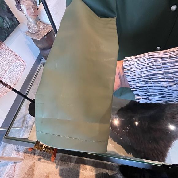 Stutterheim Mosebacke Hooded Long Sleeve Raincoat - olive green- size L - Picture 6 of 7